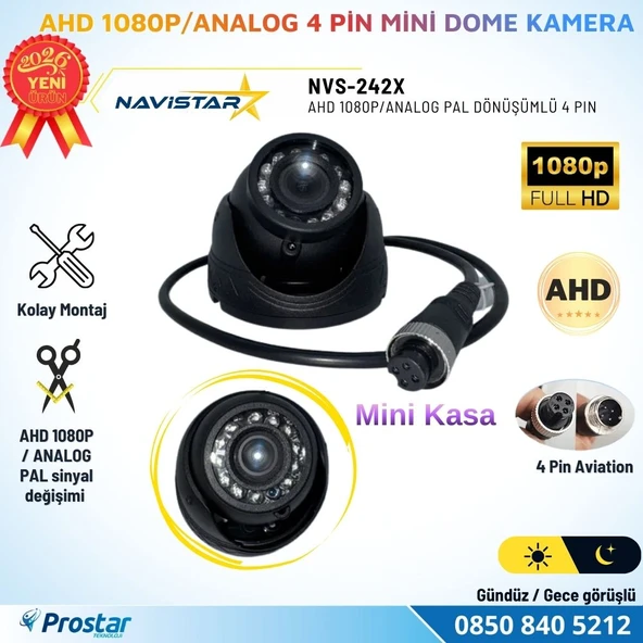 AHD 1080P/Analog Pal Dönüşümlü Plastik Metal Mini Dome Kamera ürün görseli 1