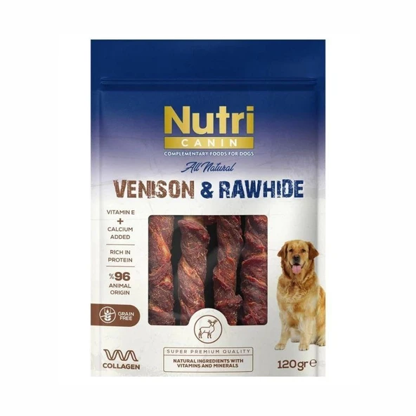 Nutri Canin Rawhide Geyik Etli Sargılı Kemik Köpek Ödülü 120 gr ürün görseli 1