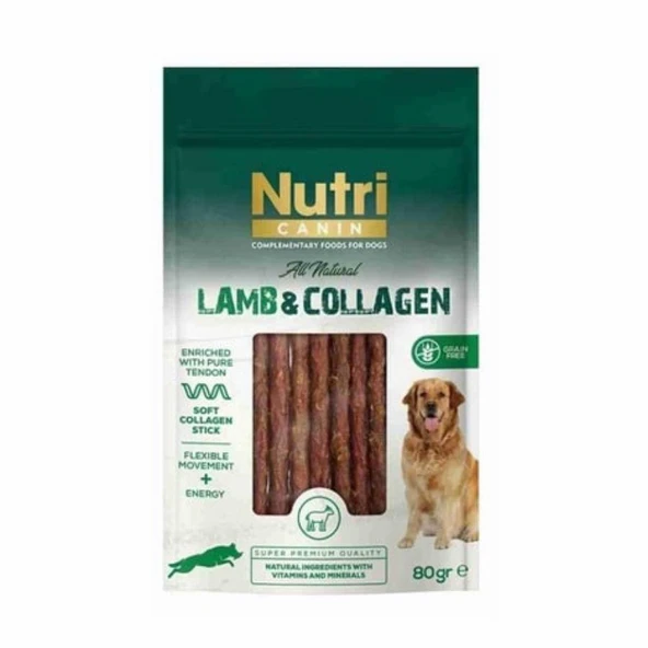 Nutri Canin Collagen Kuzu Etli Yumuşak Çubuk Köpek Ödülü 80 gr ürün görseli 1