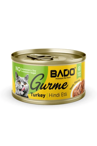 BADO GURME YAŞ YETİŞKİN KEDİ MAMASI HİNDİ ETLİ 85 GR ürün görseli 1