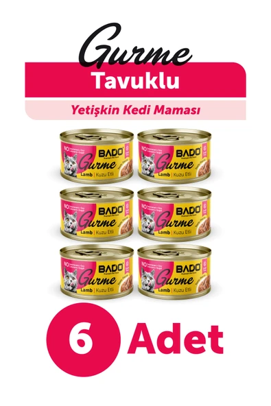 BADO GURME YAŞ YETİŞKİN KEDİ MAMASI KUZU ETLİ 85 GR 6 ADET ürün görseli 1