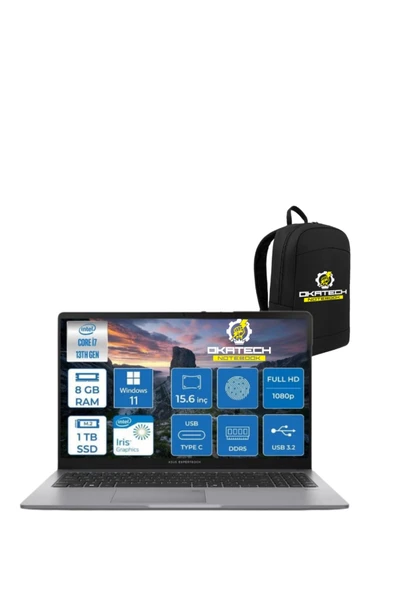 EXPERTBOOK P1503 INTELCORE I7-13620H 8 GB RAM 1 TB SSD WİN11 PRO 15.6” FHD NOTEBOOK + OKATECH ÇANTA ürün görseli 1