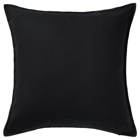 Minder Kırlent Kılıfı 50x50 cm Siyah Renk Fermuarlı Yastık Kılıfı ürün görseli 1
