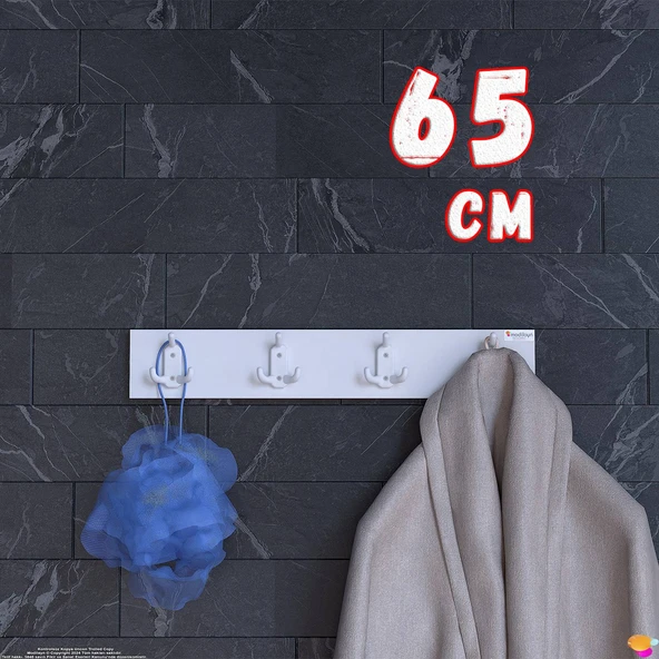 Modilayn ARI Serisi 12 Kancalı (61,4x9,6 cm) Banyo Askısı - 4'lü Set | Ekstra Düzen ve Yer Tasarrufu ürün görseli 1