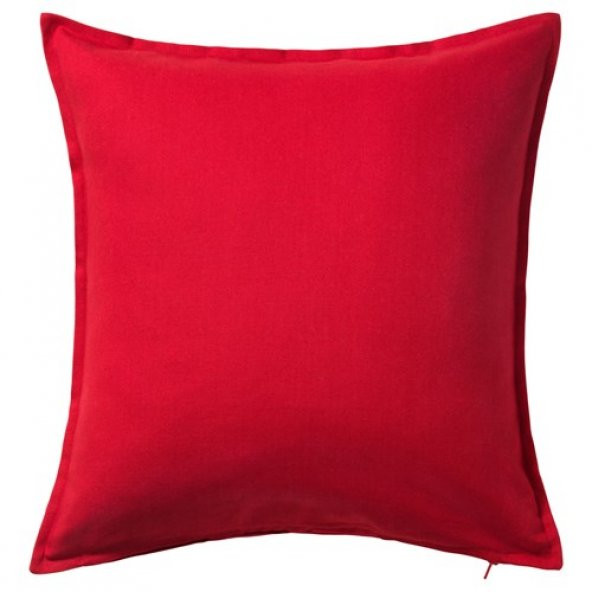 Minder Kırlent  Kılıfı IKEA 50x50 cm Kırmızı Rengi Fermuarlı Yastık Kılıfı ürün görseli 1