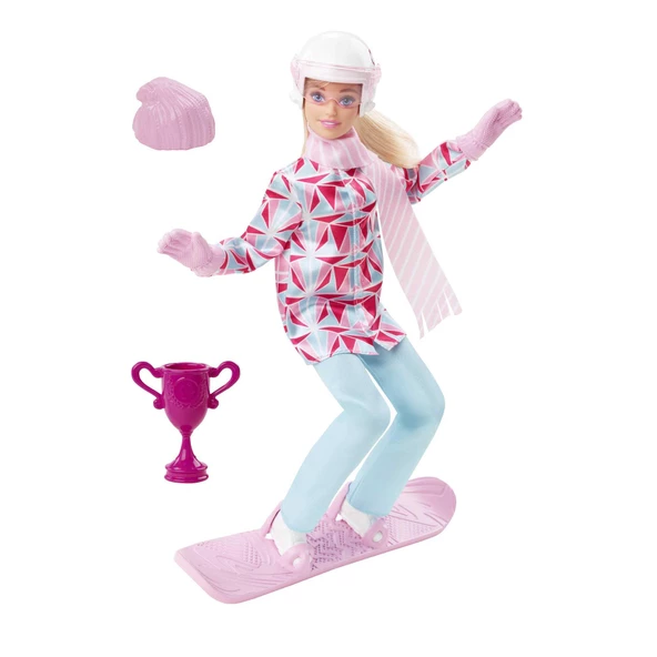 Orjinal Barbie Snowboard Sporcusu Manken Bebek HCN32 Orjinal Barbie Sporcu Bebek ürün görseli 1