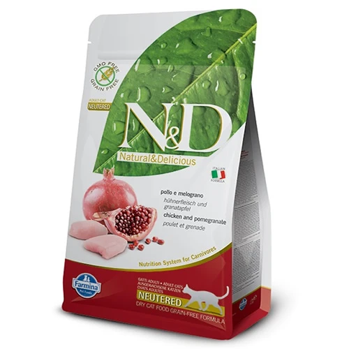 N&D Prime Tavuklu ve Narlı Tahılsız Kısırlaştırılmış Kedi Maması 1.5 Kg ürün görseli 1