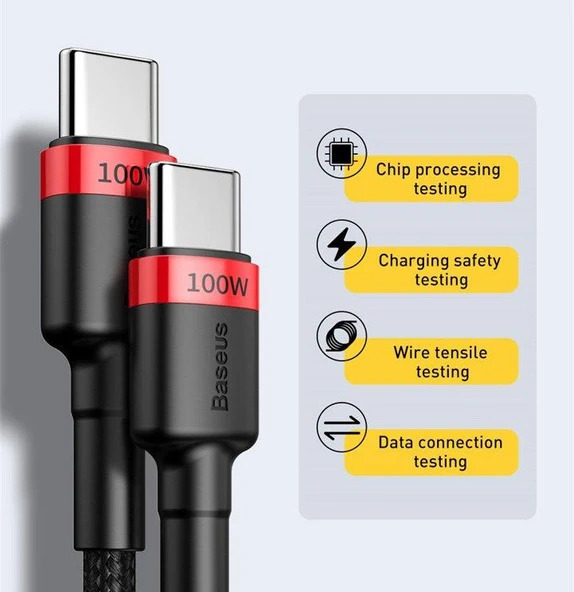 Baseus Cafule PD2.0 100W flash Şarj Usb Type-C Kablo (20V 5A) 2 Metre ürün görseli 1