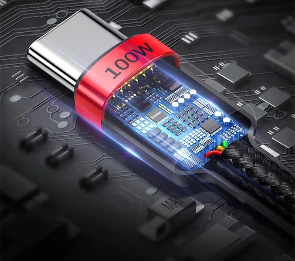 Baseus Cafule PD2.0 100W flash Şarj Usb Type-C Kablo (20V 5A) 2 Metre - Resim 2