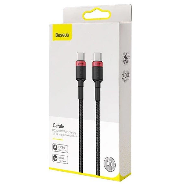 Baseus Cafule PD2.0 100W flash Şarj Usb Type-C Kablo (20V 5A) 2 Metre - Resim 6