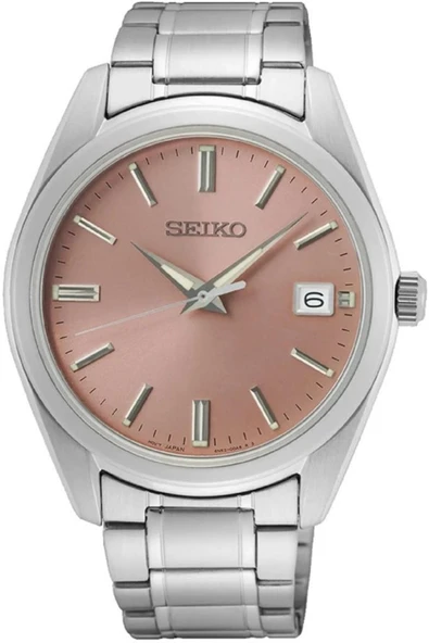 Seiko SUR523P1 Quartz Çelik Gri Pembe Kadran Safir Cam10 ATM 40 mm Erkek Kol Saati ürün görseli 1
