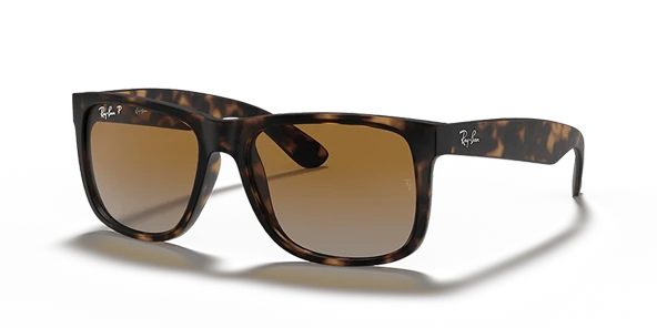 Ray-Ban Justin 4165 865/T5 Havana-Brown/Grey Polarize Güneş Gözlüğü ürün görseli 1
