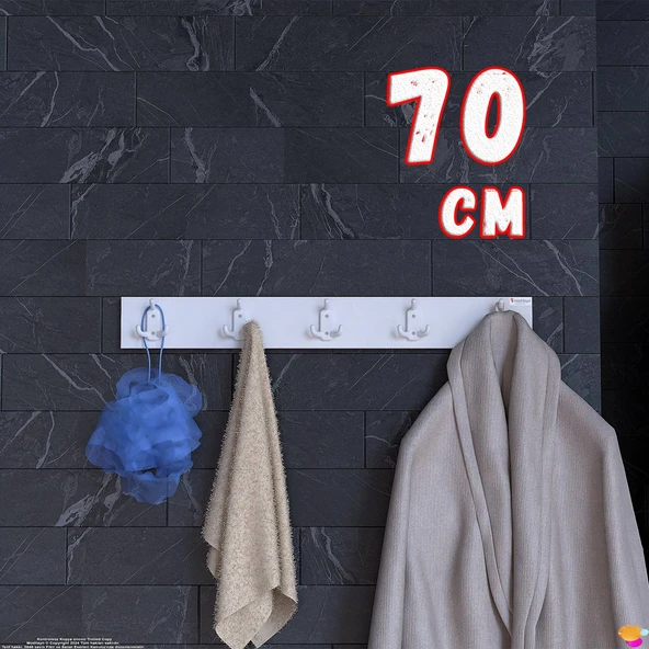 Modilayn ARI Serisi (66,4x9,6 cm) 15 Kancalı Banyo Askısı - 5'li Set | Ekstra Düzen ve Yer Tasarrufu ürün görseli 1