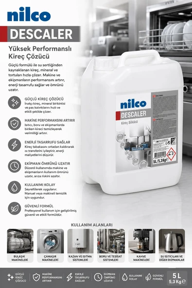 Nilco 32001884 Descaler Yüksek Performanslı Kireç Çözücü 5 lt ürün görseli 1