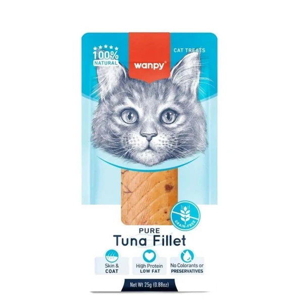Wanpy %100 Doğal Bütün Ton Balığı Fileto Kedi Ödül Maması 25 Gr ürün görseli 1