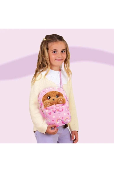 Club Petz Funny Baby Paws Sesli Yavru Köpek Peluş 20 cm BAW00000 - Cocker Pembe Çanta ürün görseli 1