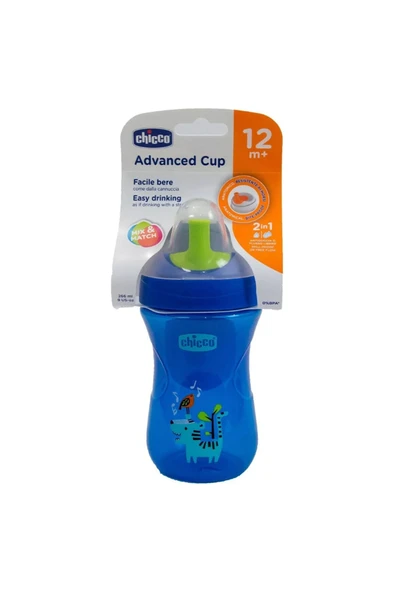 Chicco 2 in 1 Advance Cup Alıştırma Bardağı 266 ml +12 Ay - Blue ürün görseli 1