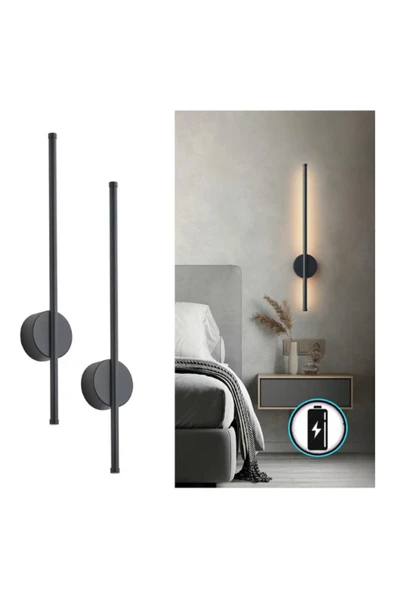VOLTMARKET Tak Çalıştır LED Duvar Apliği – 70 cm Pilli Dekoratif Lamba -2 ADET- ürün görseli 1