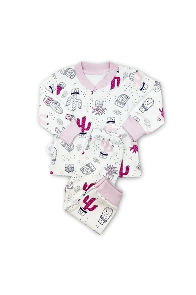 Sema Bebe Sema Baby Sleeper Cactus Bebek Pijama Takımı 0-3 Ay - Pembe ürün görseli 1