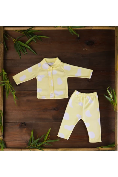 Sema Baby Clouds Bebek Pijama Takımı Sarı 3-6 Ay ürün görseli 1