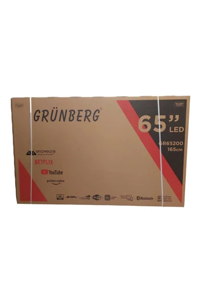 Grünberg GR65200 4k Ultra HD 65" 165 Ekran Uydu Alıcılı Android Smart LED TV ürün görseli 1