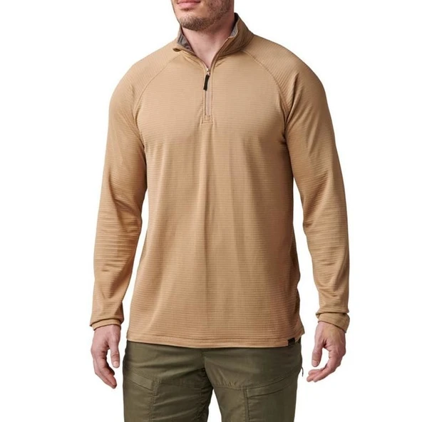 5.11 STRATOS 1/4 KISA FERMUAR COYOTE SWEAT ürün görseli 1