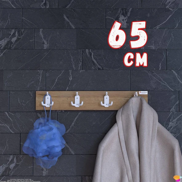 Modilayn ARI Serisi 4'lü Set (61,4x9,6 cm) | 12 Kancalı Banyo Askısı - Ekstra Düzen ve Yer Tasarrufu ürün görseli 1