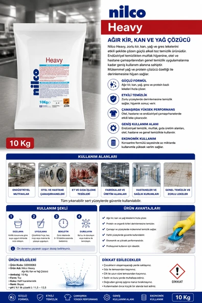 Nilco 32000063 Ağır Kir Kan Ve Yağ Çözücü 10 Kg ürün görseli 1