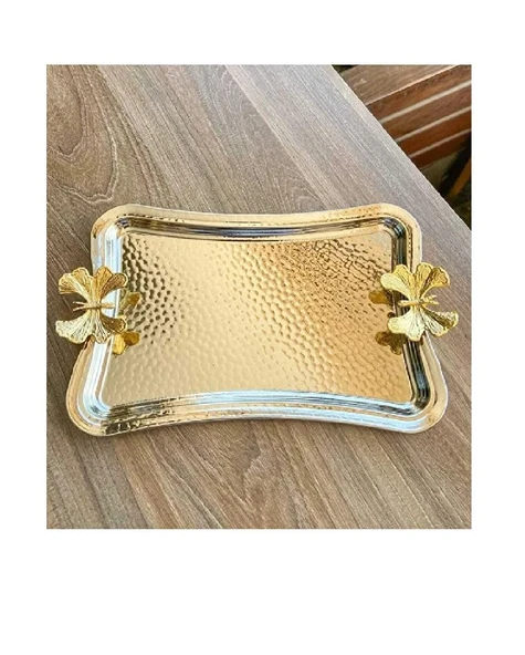 Cooker 3173 Dikdörtgen Metal Sunum Tepsisi - Gold ürün görseli 1