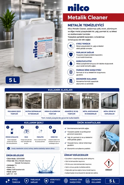 Nilco 32000088 Metalik Temizleyici 5 L ürün görseli 1