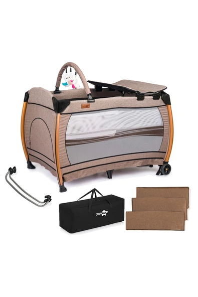 Comfymax Power Park Yatak Oyun Parkı 70x110 - Wood Brown ürün görseli 1