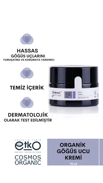 Sirenol Organik Göğüs Ucu Krem 15 mL ürün görseli 1