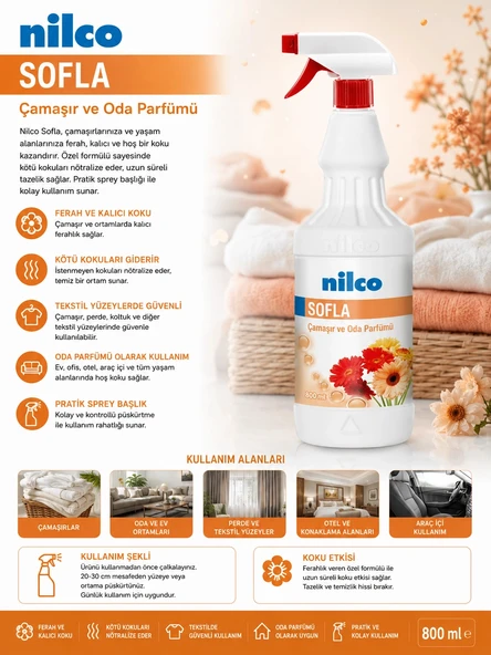 Nilco 32001663 Sofla Çamaşır Ve Oda Parfümü 1 Adet x 800 ml ürün görseli 1