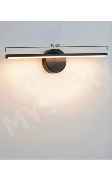 VOLTMARKET Siyah Banyo Duvar Ayna Tablo Koridor Cafe Hotel Aydınlatması Led Flüt Aplik Günışığı 70 CM PİLLİ ürün görseli 1