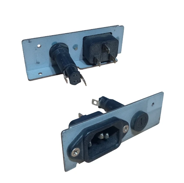 2 Adet Topraklı AC Power Soketi Erkek Kulaklı 220V ve Sigorta Yuvası Modülü ürün görseli 1