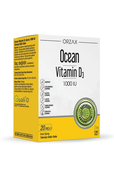 OCEAN Vitamin D3 1000IU 20ml Sprey ürün görseli 1