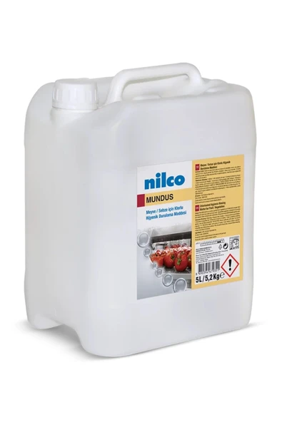 Nilco 32001542 Mundus Meyve/Sebze İçin Klorlu Hijyenik Durulama Maddesi 5 L ürün görseli 1