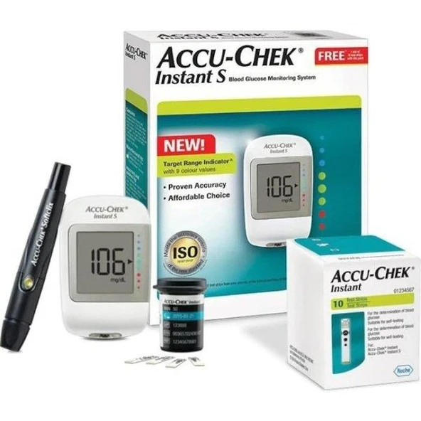 Accu Chek Instant Cihaz + Accu Chek Instant Strip 50'Li (SKT:05/2027) ürün görseli 1
