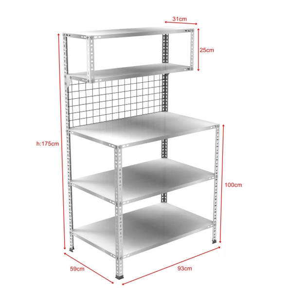 3 Katlı Paketleme Masası 59x93 cm - 2 Raflı Tel Kafesli , Atölye, Depo, Hobi Çalışma Masası ürün görseli 1