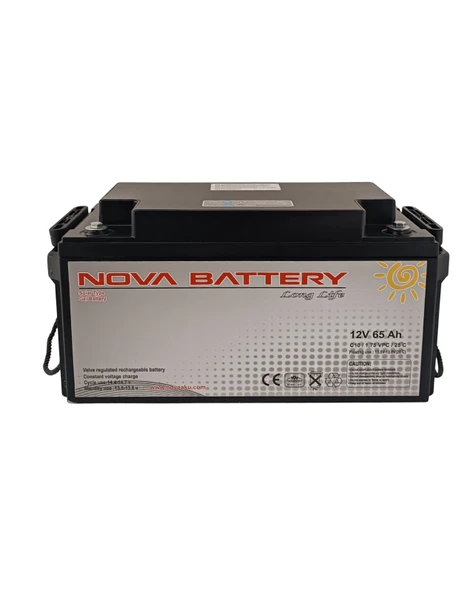 NOVA 12V 65AH SOLAR JEL AKÜ (YENİ ÜRETİM) ürün görseli 1