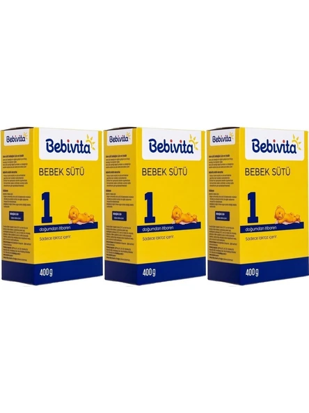 Bebivita Bebek Sütü 400GR No:1 (0-6 Ay) Doğumdan Itibaren (3 Lü Set) ürün görseli 1