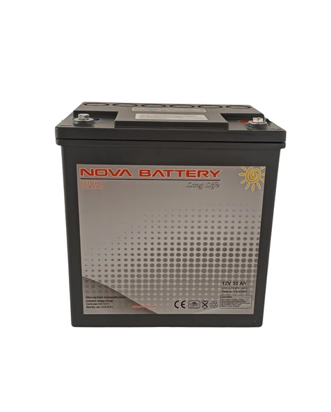 NOVA 12V 55AH SOLAR JEL AKÜ (YENİ ÜRETİM) ürün görseli 1