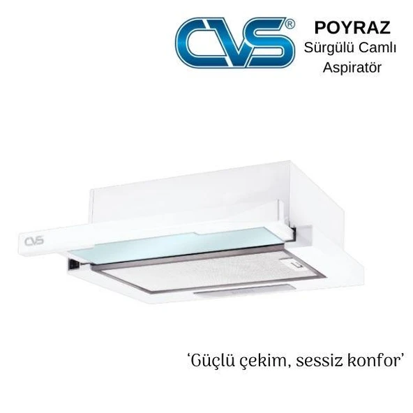 CVS DN 1146 POYRAZ Sürgülü Camlı Tek Filtre Aspiratör ürün görseli 1