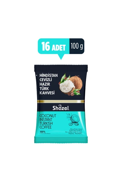 Hindistan Cevizli Hazır Türk Kahvesi 100g X 16 Adet (AROMALI) ürün görseli 1
