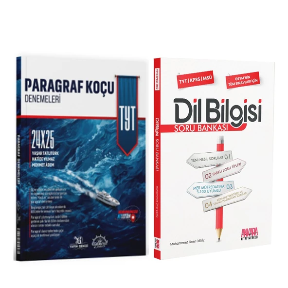 Edebiyat Denizi TYT Paragraf 24 x 25 Denemeleri ve AKM Dil Bilgisi Soru Bankası Seti 2 Kitap ürün görseli 1