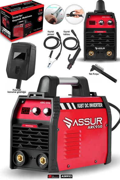 Assur Profesyonel 250 Amper Bakır Sargı Dijital Göstergeli inverter Çanta Kaynak Makinesi ürün görseli 1