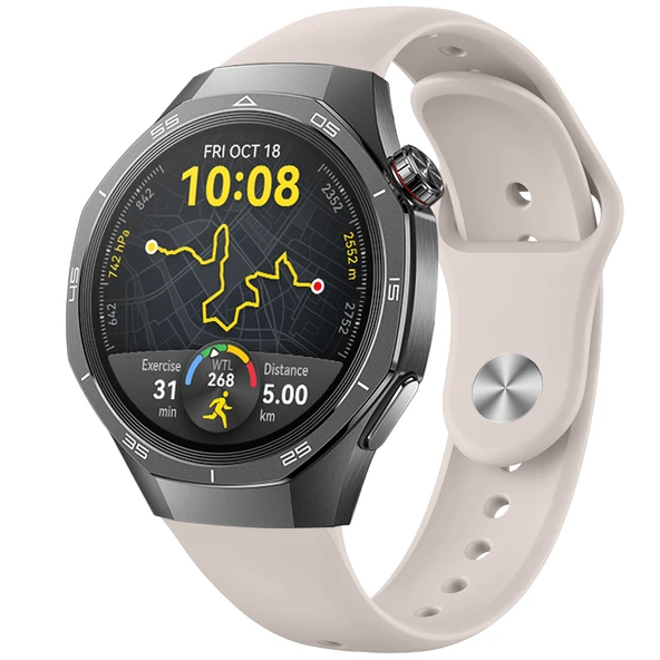 Huawei Watch GT5 Pro İle Uyumlu Klasik PureLux Soft Silikon Kordon  Starlight ürün görseli 1
