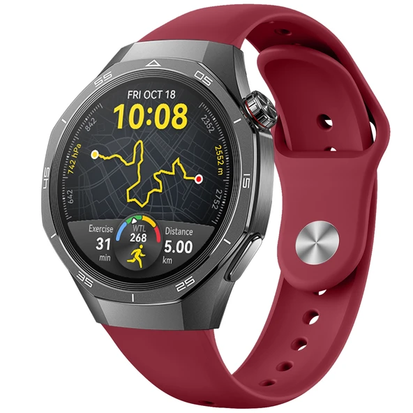 Huawei Watch GT5 Pro İle Uyumlu Klasik PureLux Soft Silikon Kordon  Mürdüm ürün görseli 1