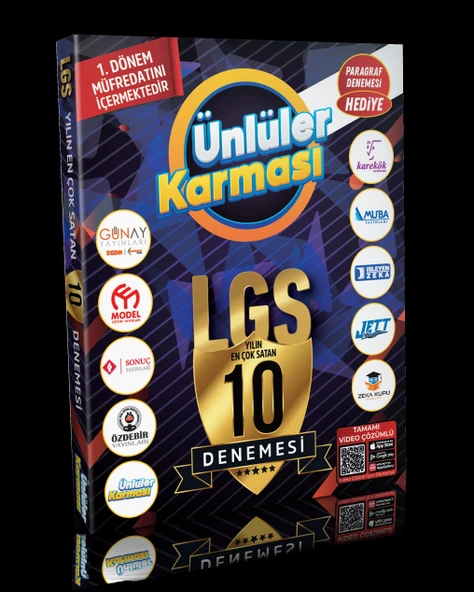Ünlüler Karması 8. Sınıf 2026 LGS 1. Dönem Tüm Dersler 10'lu Deneme Seti Tamamı Video Çözümlü Sınav Hazırlık ürün görseli 1