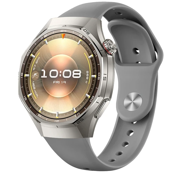 Huawei Watch GT6 Pro İle Uyumlu Klasik PureLux Soft Silikon Kordon  Koyu Gri ürün görseli 1